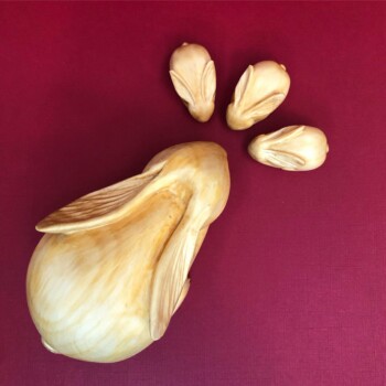 Bunny Family sculpture art by Olivia O'Connor