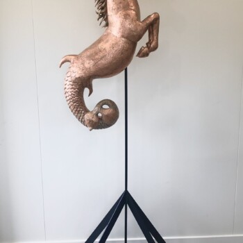 'Hippocampus' woodcarving sculpture art by Olivia O'Connor