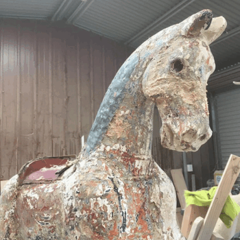 'Old Spotty' Rocking Horse before restoration. 'Old Spotty' Rocking Horse before restoration.