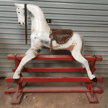 'Rocky' Roebuck Rocking Horse before restoration. 'Rocky' Roebuck Rocking Horse before restoration.