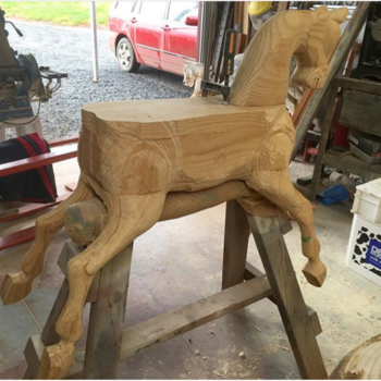 'Zarli' Rocking Horse before restoration. 'Zarli' Rocking Horse before restoration.