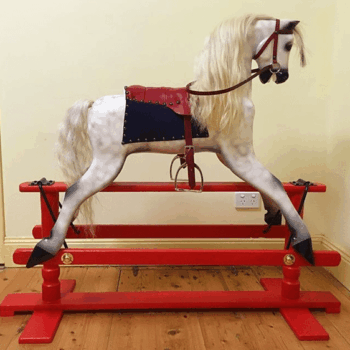 'Old Dobbin' Roebuck Rocking Horse after restoration. 'Old Dobbin' Roebuck Rocking Horse after restoration.