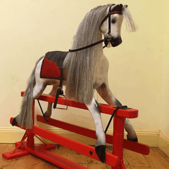 'Rocky' Roebuck Rocking Horse after restoration. 'Rocky' Roebuck Rocking Horse after restoration.
