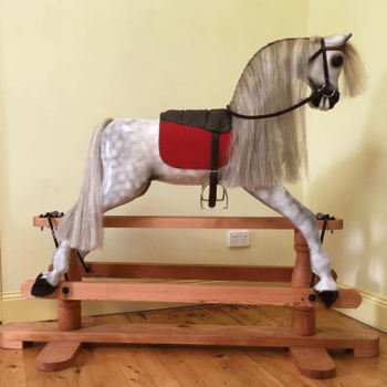 'Zarli' Rocking Horse after restoration. 'Zarli' Rocking Horse after restoration.