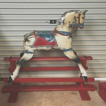 'Betty' Roebuck rocking horse before restoration 'Betty' Roebuck rocking horse before restoration