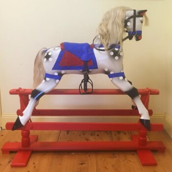 'Betty' Roebuck rocking horse after restoration 'Betty' Roebuck rocking horse after restoration