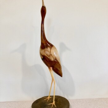 'Golden Heron' woodcarving sculpture art by Olivia O'Connor 'Golden Heron' woodcarving sculpture art by Olivia O'Connor