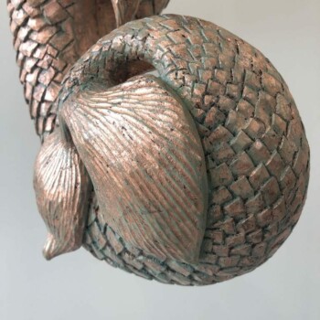 'Hippocampus' detail woodcarving sculpture art by Olivia O'Connor