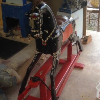 'Herd' Bartlett rocking horse before restoration 'Herd' Bartlett rocking horse before restoration