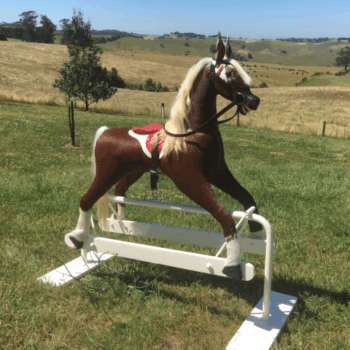 'Arctic' hide covered Hojack Rocking Horse after restoration. 'Arctic' hide covered Hojack Rocking Horse after restoration.