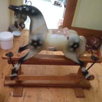 'Murphy' Bartlett rocking horse before restoration 'Murphy' Bartlett rocking horse before restoration