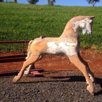 'Saunders' Roebuck rocking horse before restoration. 'Saunders' Roebuck rocking horse before restoration.