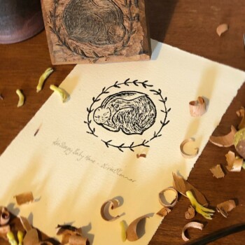 Sleepy Baby Hare Olivia O'Connor Carving Sleepy Baby Hare Olivia O'Connor Carving